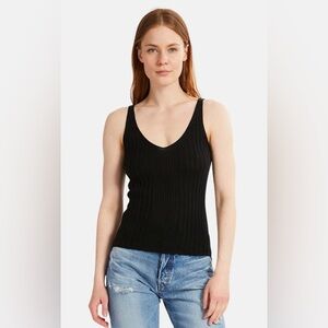 NAADAM Black Ribbed Tank Top